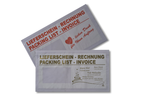 PP - Lieferscheintaschen, bedruckt, Trägerpapier 45...